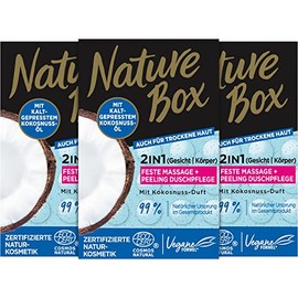 NATURE BOX Solid Shower Care 2-in-1 Massage + Exfoliation with Coconut Scent 90 g