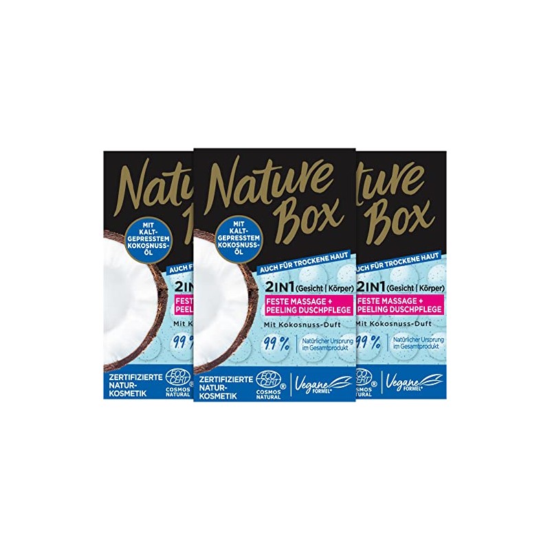 NATURE BOX Solid Shower Care 2-in-1 Massage + Exfoliation with