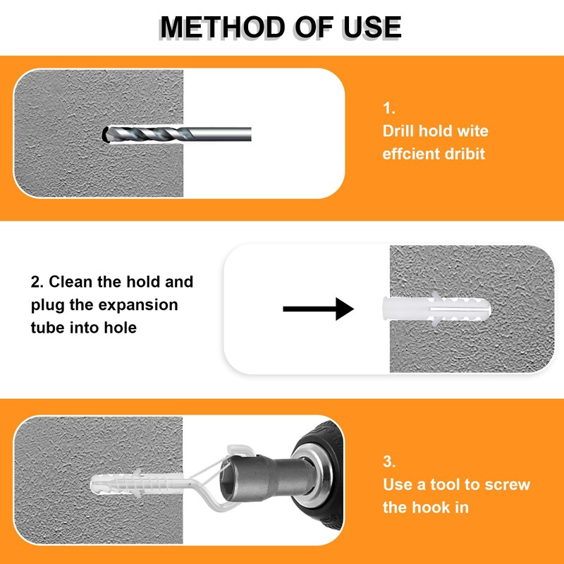 GIPTIME Screw Hooks, 50 Pieces Stainless Steel Hook Screws with