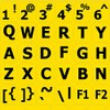 English US Large Lettering Keyboard Sticker (Upper CASE) Yellow Background