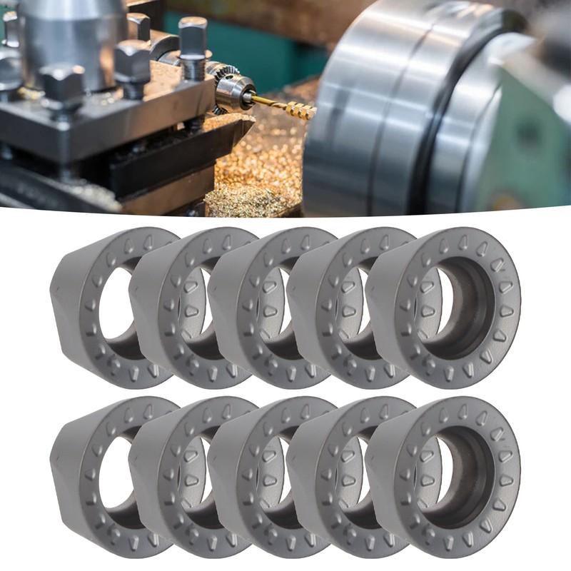 10Pcs Turning Insert Carbide Round Blade Lathe Cutter Milling CNC
