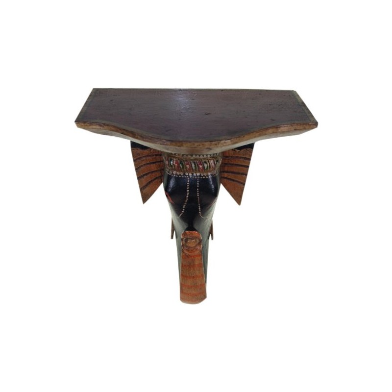 GURU SHOP Small Elephant Wall Shelf, Multicoloured, Wood, 28 x