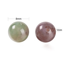 BEEFLYING 100Pcs 8mm Natural Indian Agate Round Beads Light Mixed Colors Smooth Gemstone Beads for DIY Jewelry Bracelets Earrings Necklace Making