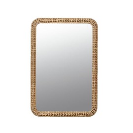 Creative Co-Op Elegant Woven Rattan Wall Mirror, Natural