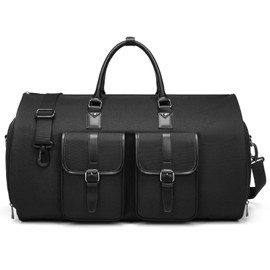 Carry on Garment Bag for Travel, Waterproof Convertible Garment Duffel Bag for Men, 2 in 1 Large Luggage Dress Bag for Traveling Suit Bag Weekender Bag with Shoe Pouch