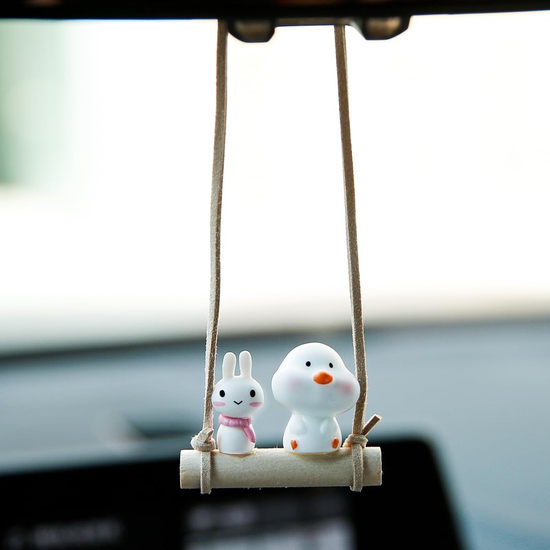 YGMONER Super Cute Swing Chick Mirror Hanging Car Interior Accessories