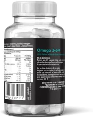 Omega 3 6 9  Súper Premium 550 mg  100 Orgánico  Skin Vit Nutrition Company Omega 3-6-9