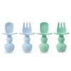 PandaEar 4 Pack Silicone Baby Spoons and Fork Feeding Set-