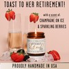 Retirement Gift for Woman - 'Officially Retired 2025' Candle, w/Champagne