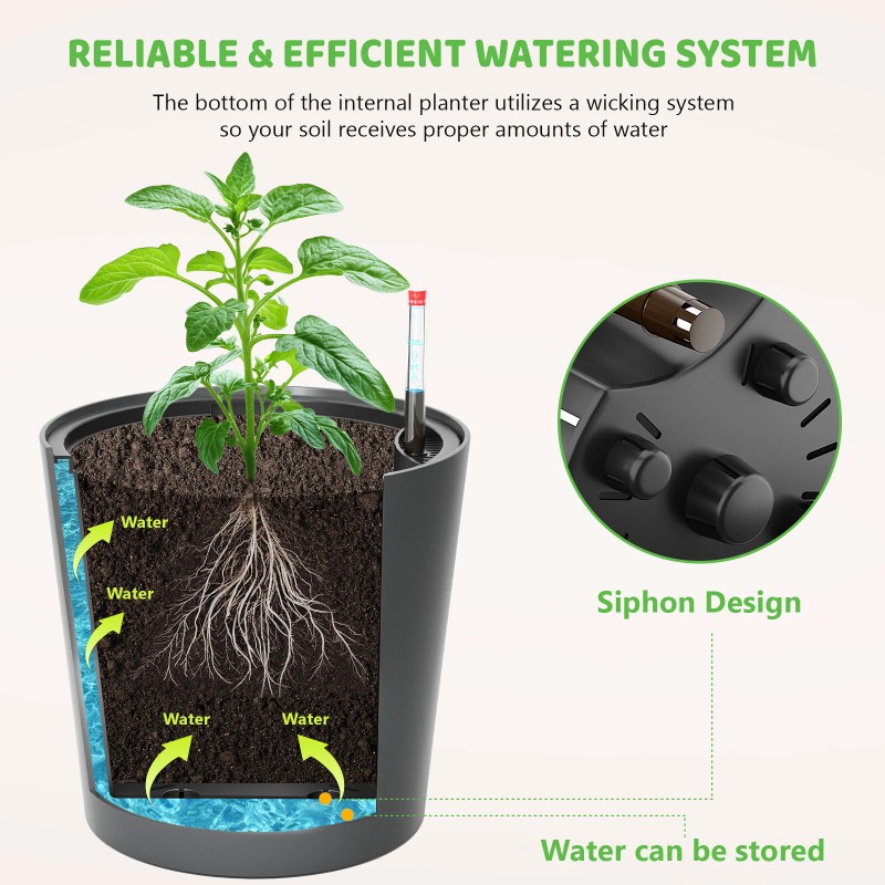 Docred Tomato Planter Boxes with Trellis Wheel 63" Self-Watering Tomato