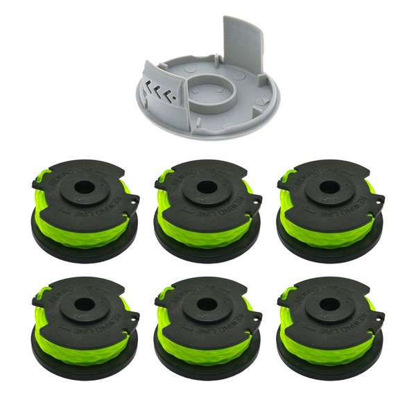Strimmer Replacement Spool 0.08" Autofeed Replacement Spools and Cap for