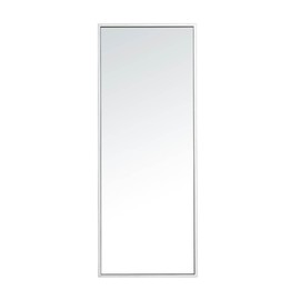 Elegant Decor Monet Home Office Decorative Rectangle Framed Wall Mirror, 14" L x 36" H - Silver