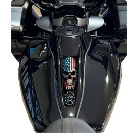 Kustom Cycle Parts Skull American Flag Plastic Dash Panel Console Insert! Compatible with 2024+ Harley Davidson Street Glides & Road Glides.