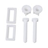 Emptty Rectangular Shaped White Toilet Seat Hinge Bolts Screw Nuts