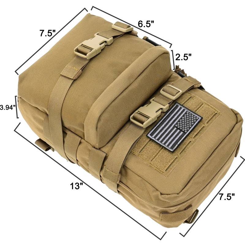 Tactical Mini Molle Hydration Pack,Molle Hydration Carrier with US Flag