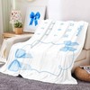 Yuzioey Blue Bow Milestone Blanket for Girl Boy,Bowknot Baby Growth