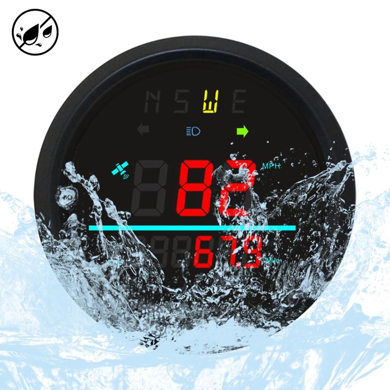 85mm Auto Digital Speedometer Odometer Tripmeter GPS Type 0-999 KM/H