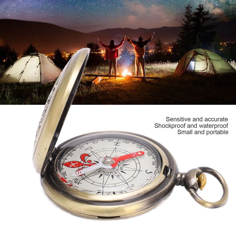 KooingTech Pocket Compass, Compass Navigation, Hiking Compass, Golden Compass, Waterproof