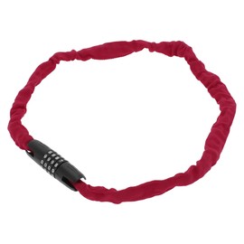 BULLSPANN 1 m Universal Security Bicycle Lock, Rustproof Bicycle Chain Lock with 4-Digit Combination Code for Road Bike, Mountain Bike, E-Bike, Deep Rose Red