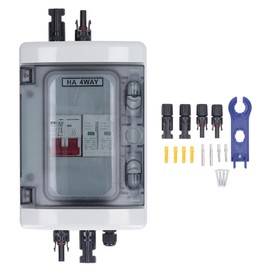 Moofey PV Combiner Box, Solar Disconnect Switch, Outdoor Breaker Box with DC500V 32A Circuit Breaker for Solar Panels System