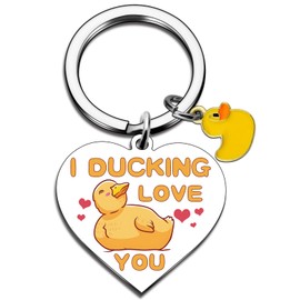 QUIHUD Duck Gift i Love You Gift For Boyfriend Girlfriend Duck Gifts For Ducks Lovers Positive Ducks Keychain