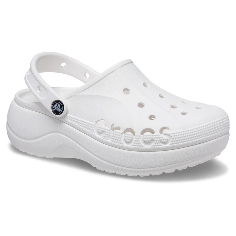Crocs Women's Baya Platform Wooden Shoes, White