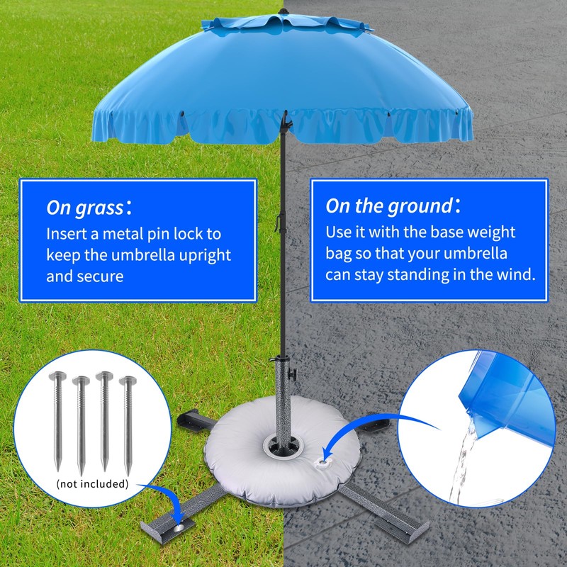 FLKQC Foldable Beach Umbrella Stand, Portable and Adjustable Sunshade Holder