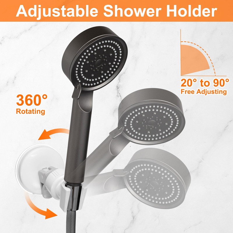 uxcell Shower Head Holder, Suction Cup Shower Head Holder, Handheld
