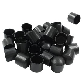 Cionyce 30 Pack Black Round Vinyl End Caps Plug Insert - 3/4 Inch Diameter PVC Flexible Protector Soft Rubber Cover Plastic Cap for Furniture Foot Post Pipe Tube