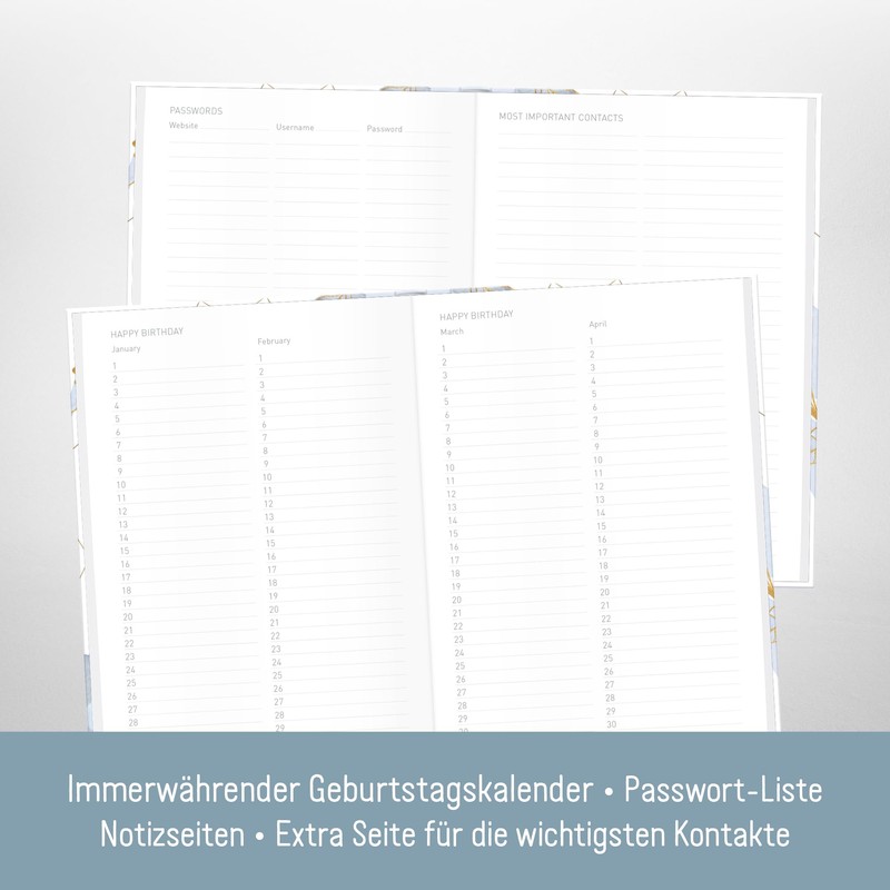 paper&you® A5 Address Book with Index A-Z [Time to Grow]