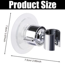 NQEUEPN Adjustable Shower Head Holder, 3 Inches 360 Degree Ball Head Hand Held Shower Head Holder Wall Mount Universal Self Adhesive Shower Head Bracket Holder for Bathroom