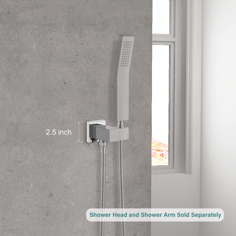 Heyalan Hand-held Shower Holder Flange Plate Polish Chrome Modern Shower
