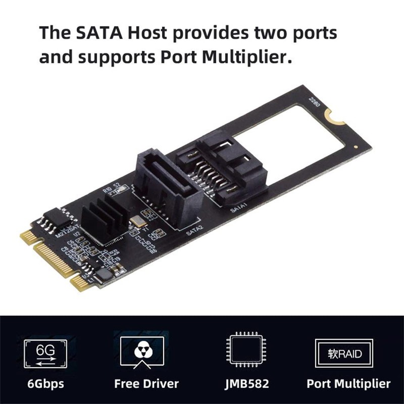 NFHK NGFF Key B+M PCI Express to SATA 3.0 6Gbps