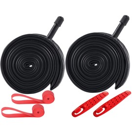 2-Pack 26x1.9/1.95/2.0/2.125 Bike Inner Tubes Schrader Valve 48MM Plus 2 Bike Tire Strips 26" Bicycle Tubes Compatible with 26x1.9 26x1.95 26x2.0 26x2.125 Bike Tire Tubes