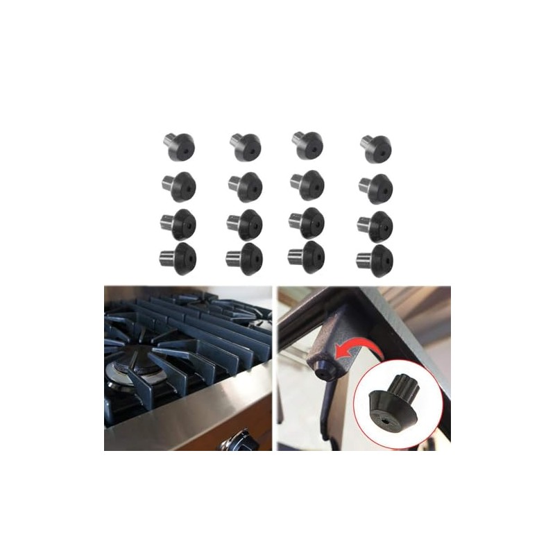 Pack of 16 Stove Grate Rubber Feet, High-Temp Replacement Set