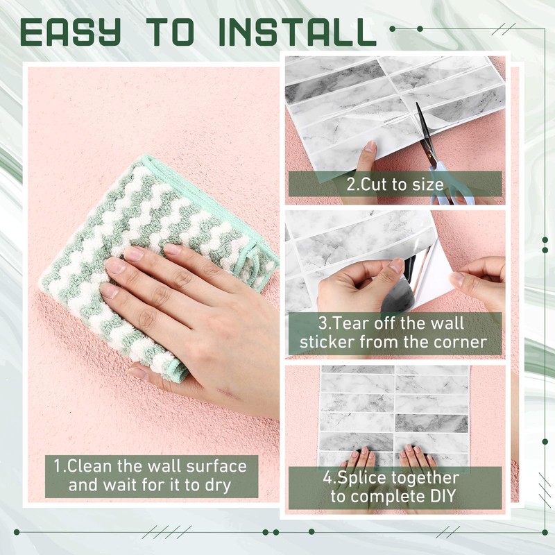 Drydiet 10 Sheets Tile Peel and Stick Backsplash 11.43 x