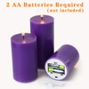 Girimax Purple Flameless Pillar Candles with Remote, Flickering Battery LED