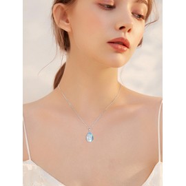POTOPYY Lotus Necklace Valentines Day Gifts for Her Sterling Silver Moonstone Lotus Flower Necklace for Women Lotus Pendant Lotus Flower Jewelry Lotus Gifts for Women Mothers Day Anniversary Birthday