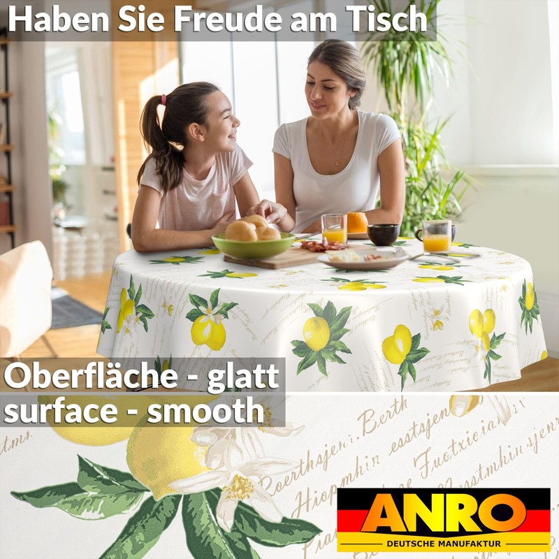 ANRO Oilcloth tablecloth, washable wax tablecloth, garden tablecloth, round, oval,