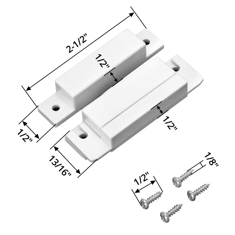 QWORK MC-31 Wired Surface-Mounted NC Magnetic Door Window Contact Sensor