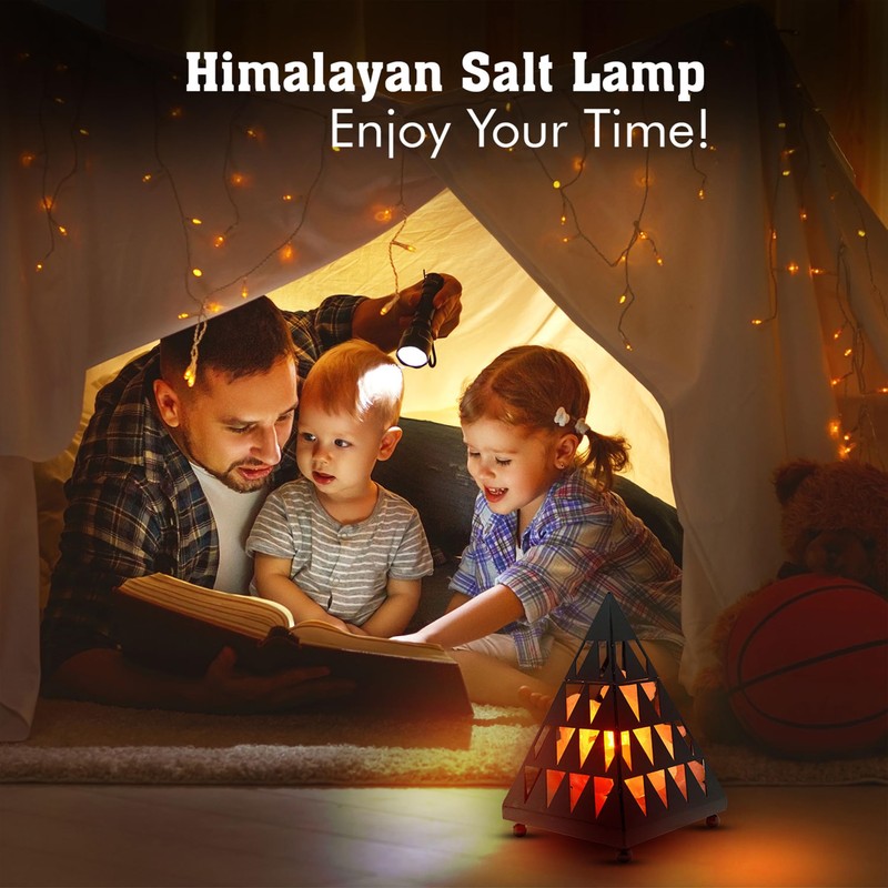Himalayan Glow Pyramid Style Crystal Salt Lamp with Pink Salt
