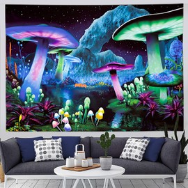 Souelyire Trippy Mushroom Tapestry Vintage Tapestry Illustrative Reference Chart Tapestry Fungus Tapestry Home Decor Bedroom Aesthetic Decoration Hd Printed Art Tapestry (27 * 40,1)