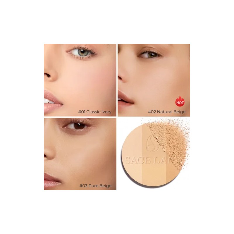 1 Juegos Base Maquillaje Polvo Compact Fijador Matte Tono Del