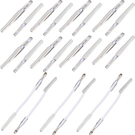 SUNNYCLUE 1 Box 200Pcs Elastic Barbed Cord Round Stretch Loop Band with Stainless Steel Metal Barbs Fasteners Ends Stretch Cord for Hats Menus Badges Signs Hoodie Shorts Pants Jackets Coats Crafts