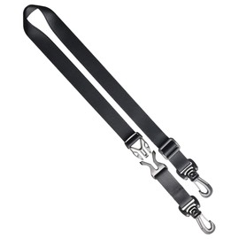 No Border FABLT EN20MBK Shoulder Strap Belt with Buckle [Made in Japan] [0.8 inch (20 mm) Width] Black, Black