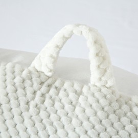 Pop Shop Dot Faux Fur Backrest Pillow, Ivory