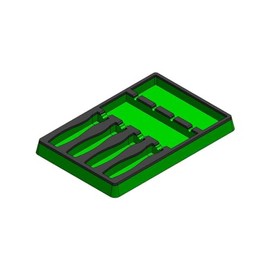 4 Piece Miniature Hard Handle Pick Set Tray (Fits Snap On ASA204B) (Green/Black)