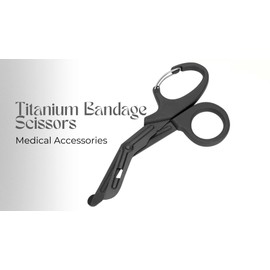 Titanium Bandage Shears Scissors EMT and Trauma Shears, Bent Stealth Black Coated for Nurses, Students, Emergency Room (Black, 15cm)