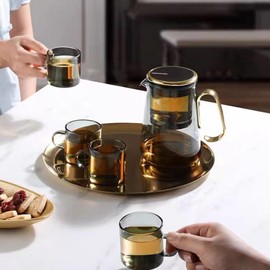 Glass Teapot with Infuser - Tea Infuser Pot | Magnetic Glass Tea Kettle,Elegant Ornament Tea Brewer with Handle for Blooming And Loose Leaves Tea | Teapot with Infusers for Loose Tea with Strainer |