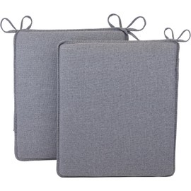 Klear Vu Porch Rocking Chair Cushion Set for Indoor and Outdoor Use, Assembled in The USA, Easy to Clean Stylish Seat and Back Pads with Fabric Ties, 20" x 17" x 2", Solid Gray